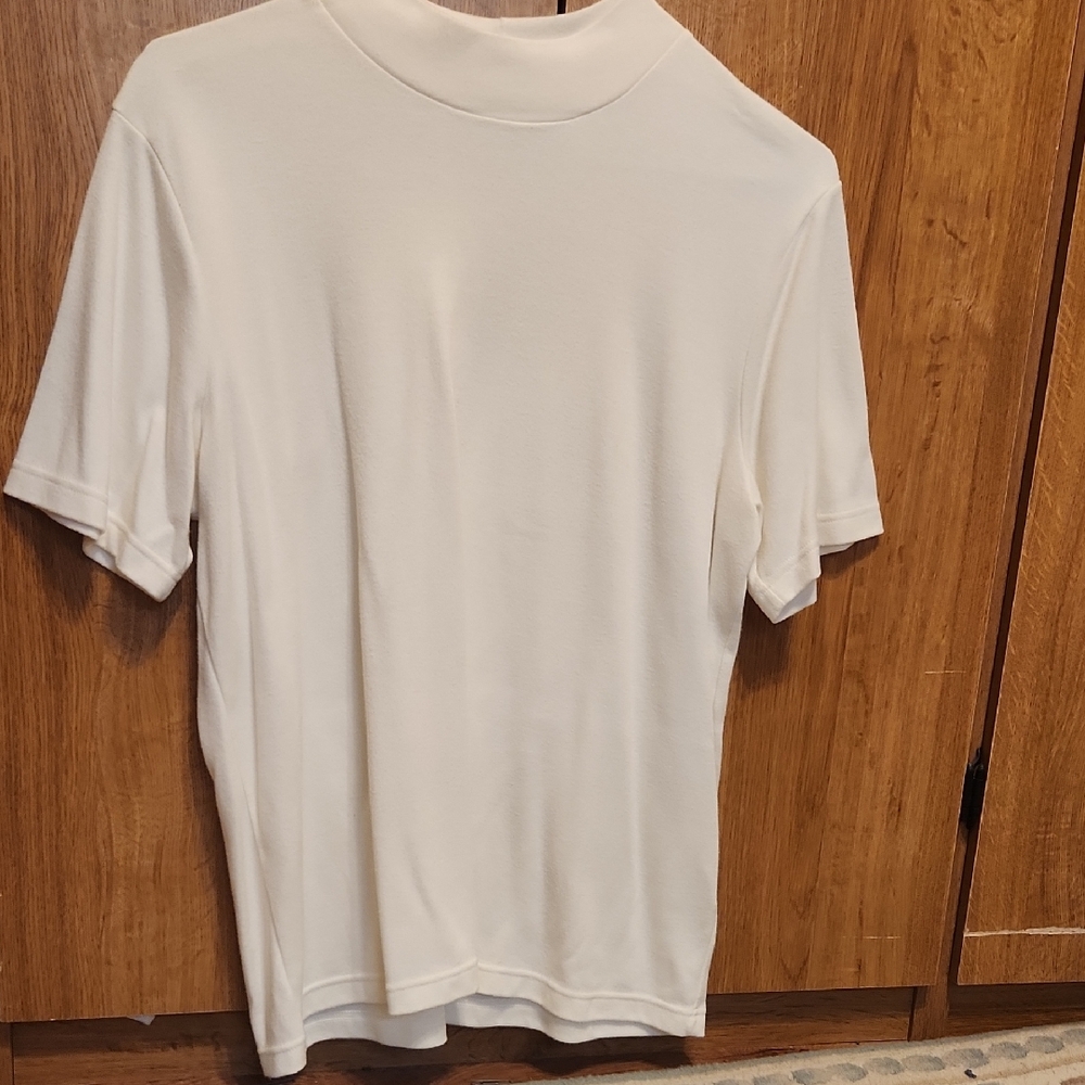 CJ Banks Women's Cream Short Sleeve Tee